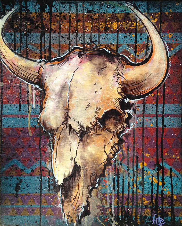 Southwest Cow Skull Drawing